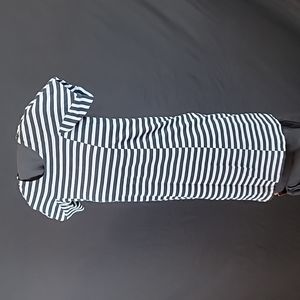 J crew Black And White Short Raglan Sleeve Tunic Shift Dress Size 3XS